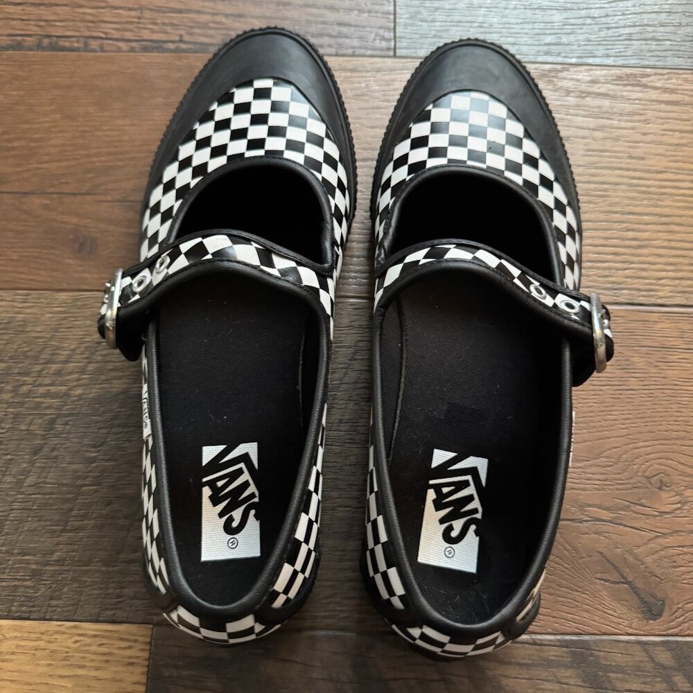 Vans Checkerboard Mary Jane Platform Shoes in Black and White – Women's Size 11